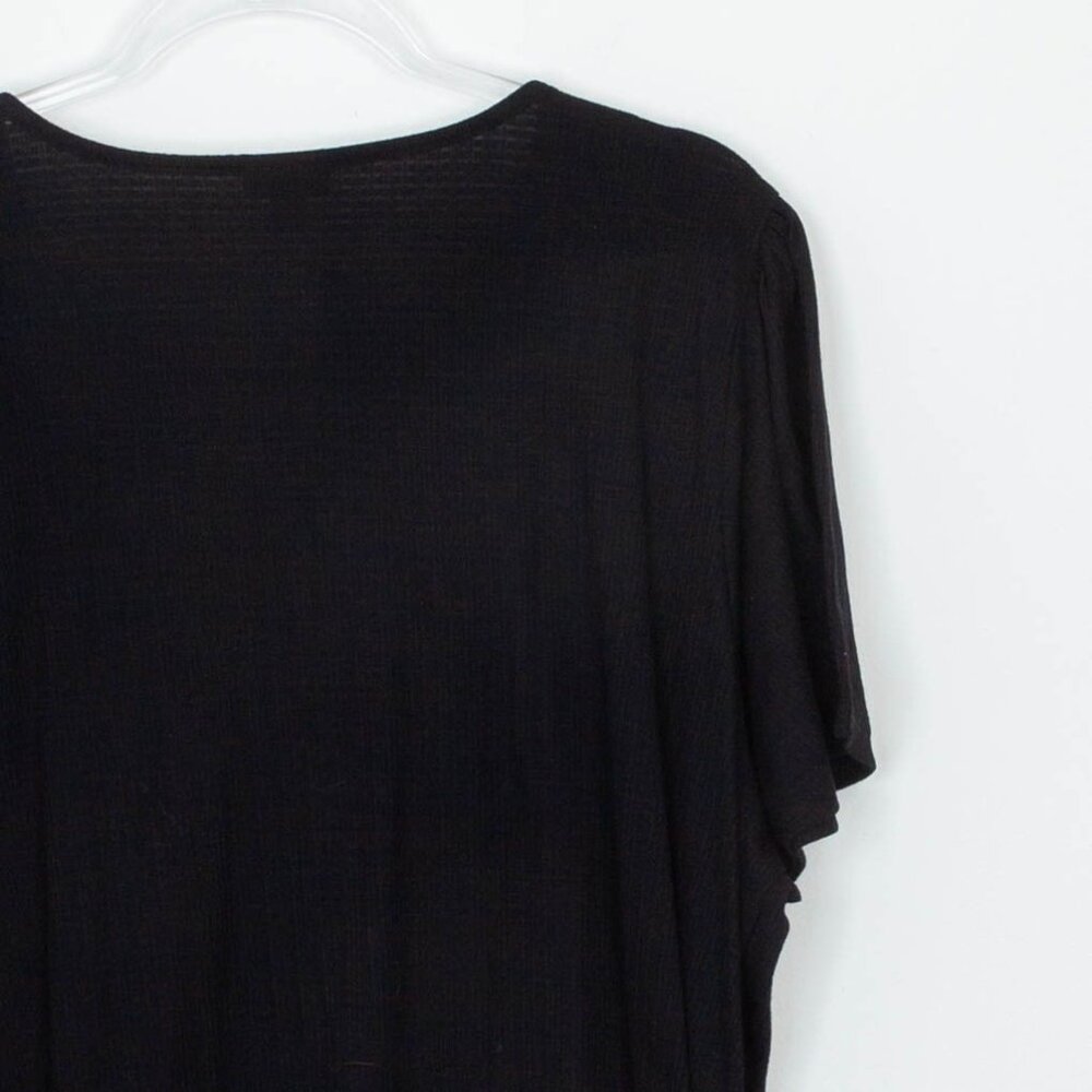 Torrid Womens Texture Jersey Crew Neck Lace Yoke Top Size 3 3X Flutter Sleeve - Picture 10 of 10
